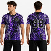 Purple sports jersey with number 88 displayed from front and back on a white background