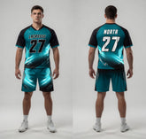 Lacrosse jersey with number 27 on a gray background
