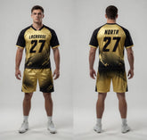 Custom Gold Black Lacrosse Uniforms