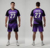 Custom Purple Black Lacrosse Uniforms