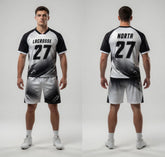 Custom White Black Lacrosse Uniforms