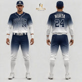 Custom White Navy Blue Baseball Uniforms