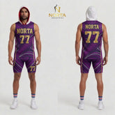 Shop Custom 7v7 Uniform Purple Gold Patterns in USA