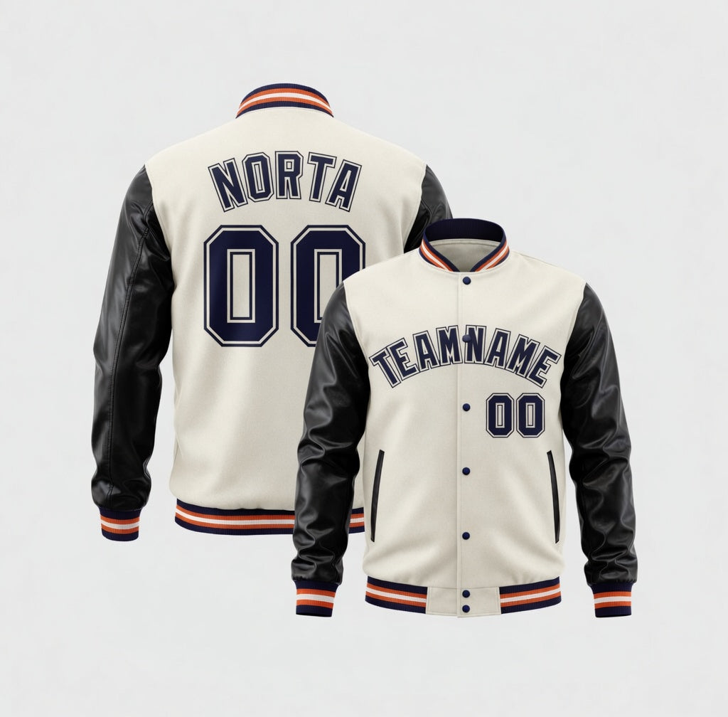 Custom White Black Varsity Jackets