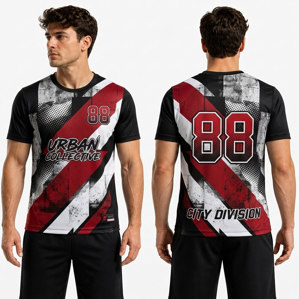 T-shirt with 'Urban Collective' and 'City Division' branding on a white background