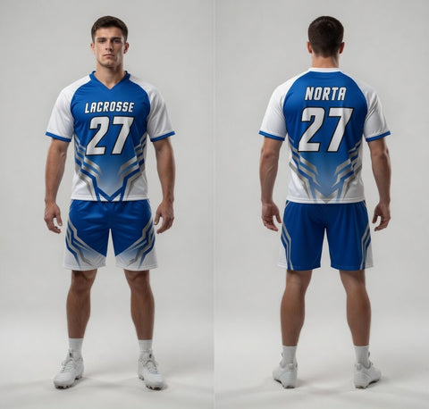 Custom Aqua Pulse Lacrosse Uniforms