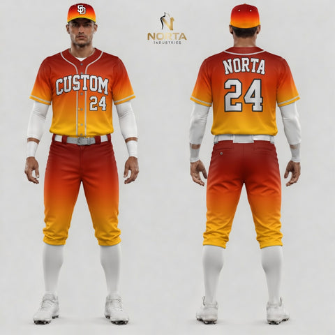 Custom Orange Baseball Uniforms
