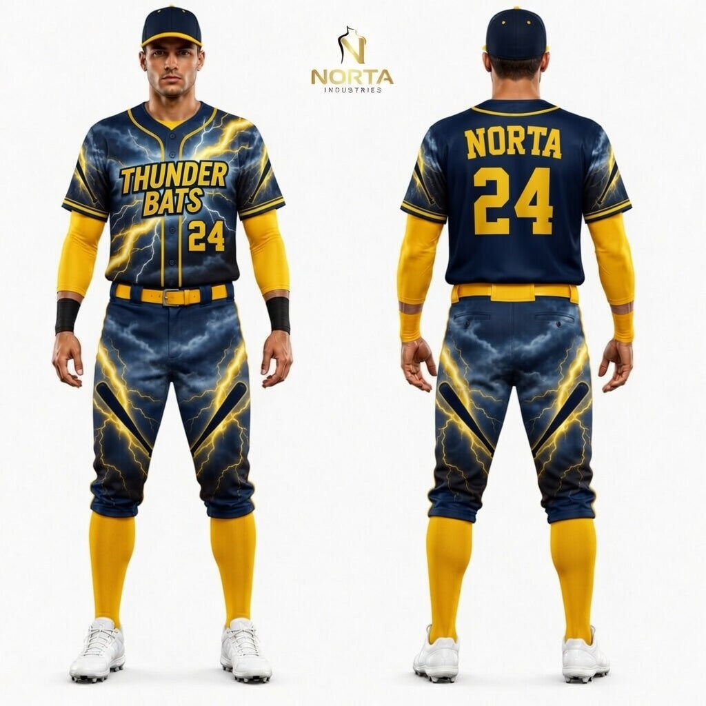 Custom Thunder Bats Baseball Uniform Kit
