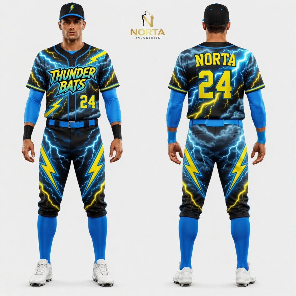 Custom Thunder Bats Baseball Uniform Kit 1