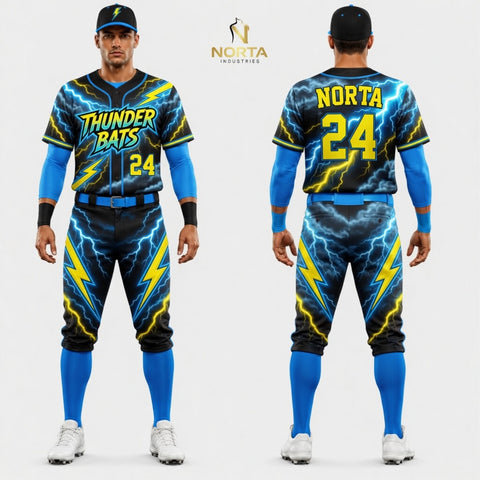 Custom Thunder Bats Baseball Uniform Kit 1