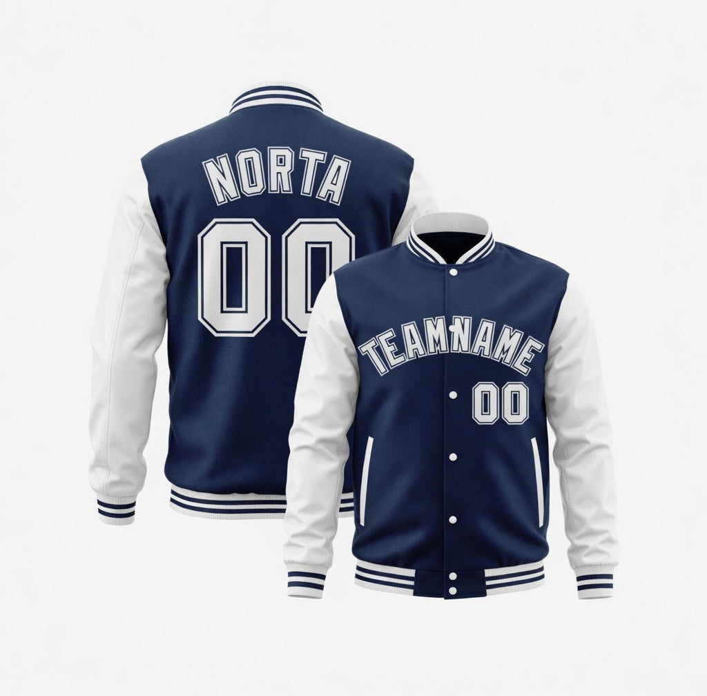 Navy White Varsity Jackets