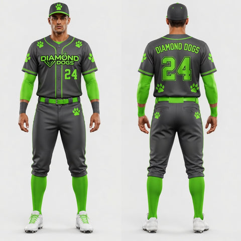 Sublimation Diamond Dogs Baseball Uniform 1
