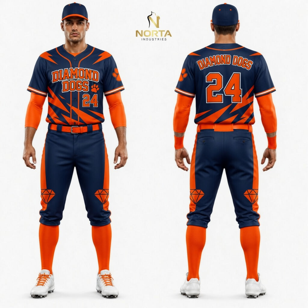 Sublimation Diamond Dogs Baseball Uniform 2