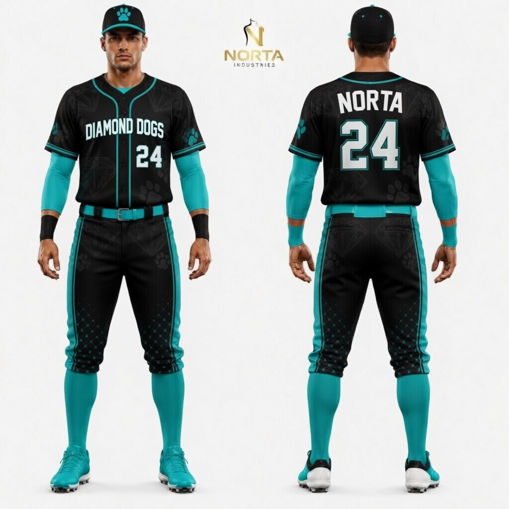 Sublimation Diamond Dogs Baseball Uniform 4