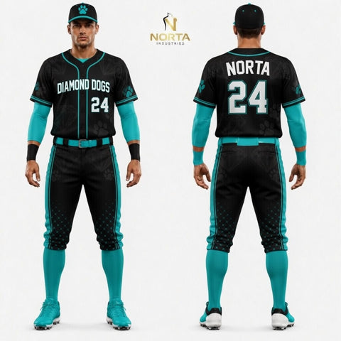 Sublimation Diamond Dogs Baseball Uniform 4