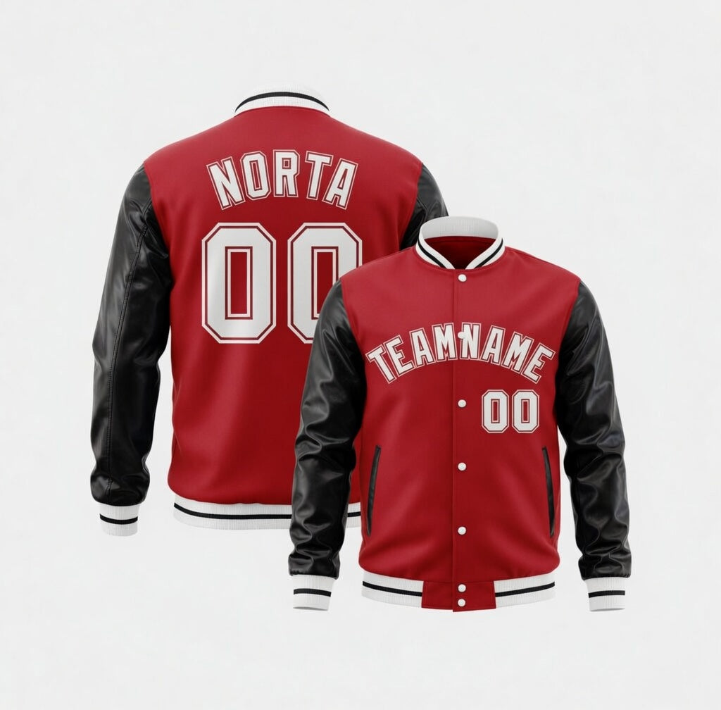 Custom Red Black Varsity Jackets