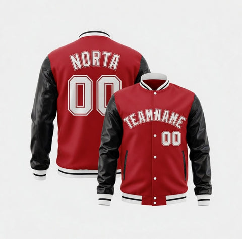 Custom Red Black Varsity Jackets